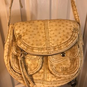 Bueno small leather shoulder bag- Tan/Cream